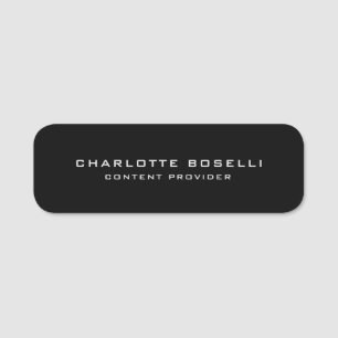 Porte-nom Professionnel minimaliste Votre nom Titre Noir