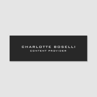 Porte-nom Professionnel minimaliste Votre nom Titre Noir