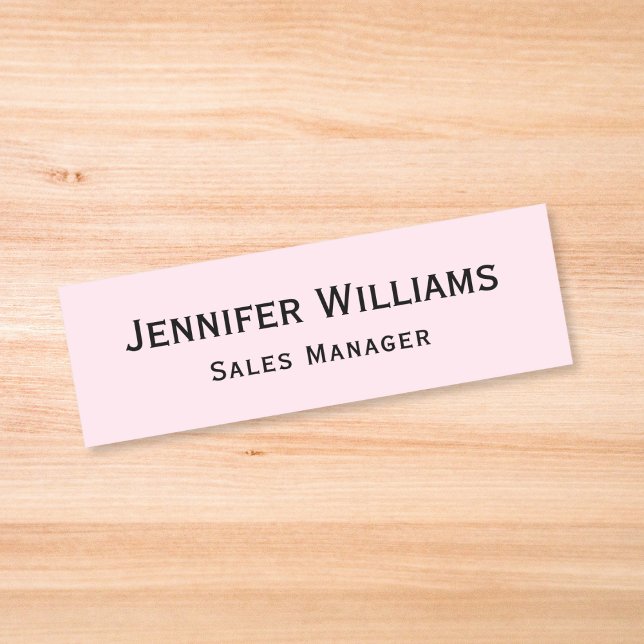 Porte-nom Professionnel moderne Light Pink (Modern Light Pink Professional Business Executive Name Tag)