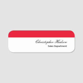 Porte-nom Professionnel Simple Rouge Blanc