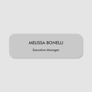 Porte-nom Professionnellement elegant grey plain minimalist