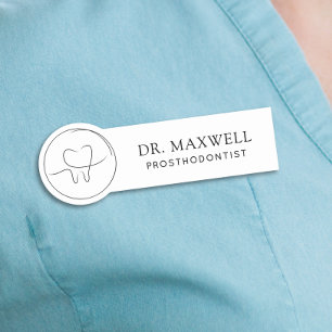 Porte-nom Prosthodontiste minimaliste