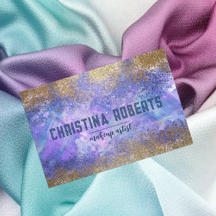 Porte-nom Purple Blue Gold Parties scintillant Artiste maqui