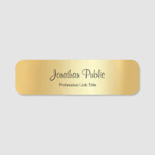 Porte-nom Rectangle fascinant fait sur commande d'or de