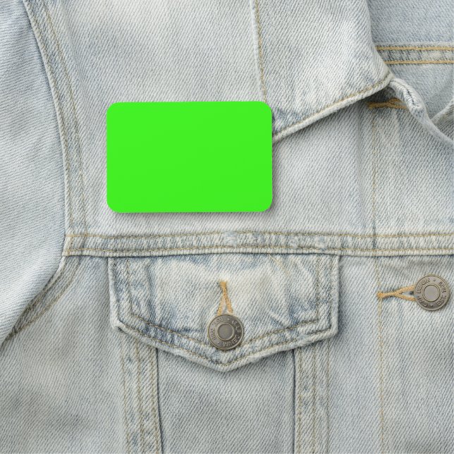 Porte-nom Rectangle vert néon 3 pouces X 2 pouces Style dura (En situation)