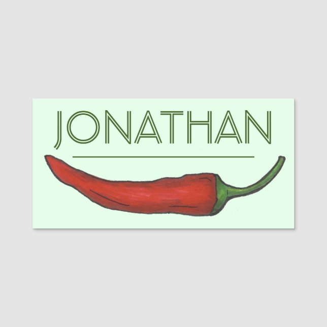 Porte-nom Red Chili Pepper Vegetable Garden Mexicain (Devant)