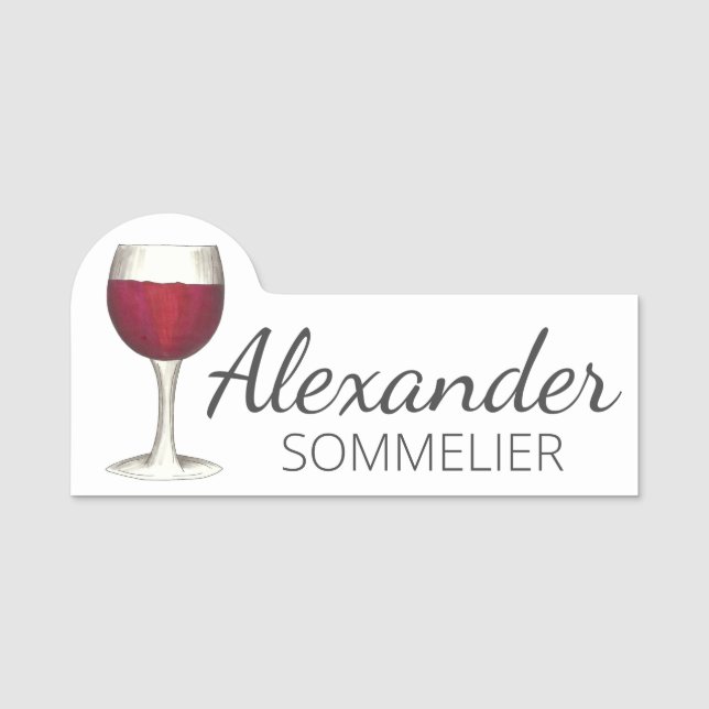 Porte-nom Red Wine Bar Vignoble Vignoble sommelier (Devant)