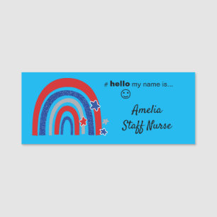 Porte-nom Resin Finish Bonjour Mon Nom Est Rainbow Name Badg
