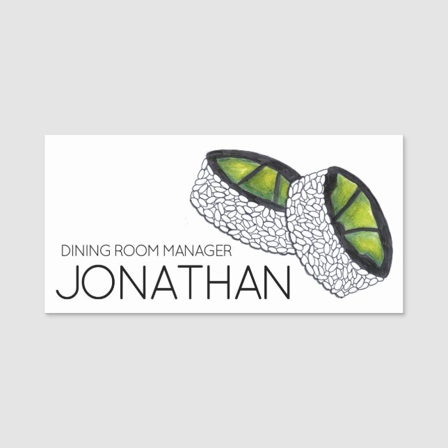 Porte-nom Restaurant japonais Avocado Sushi Roll (Devant)