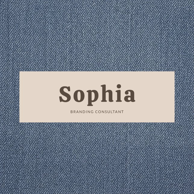 Porte-nom Retro Bold Serif Simple Beige Brown (Créateur téléchargé)