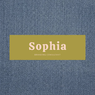 Porte-nom Retro Bold Serif Simple Vert Blush Rose