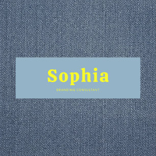 Porte-nom Retro gras Serif Simple Bleu Jaune