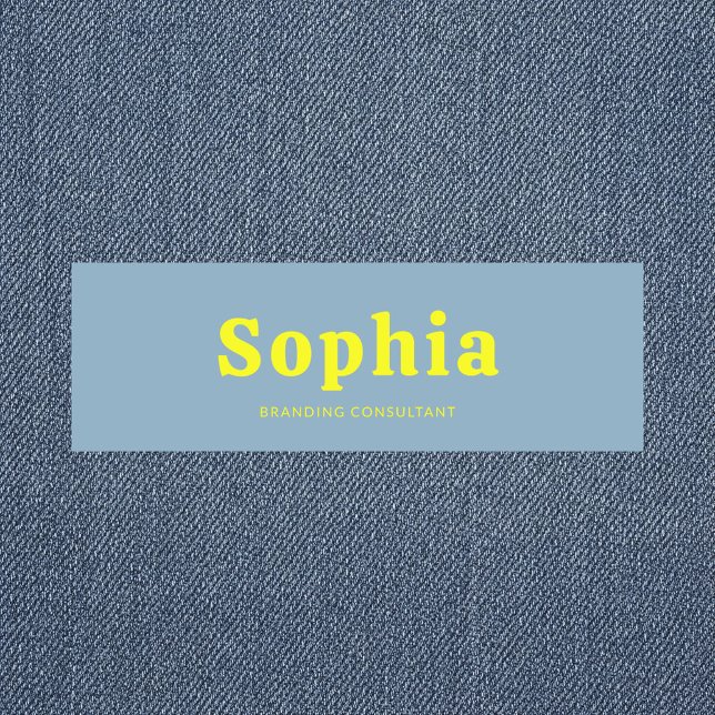 Porte-nom Retro gras Serif Simple Bleu Jaune (Créateur téléchargé)