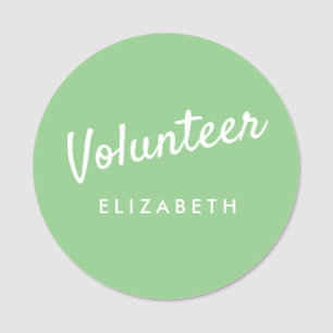 Porte-nom Retro Sage Green Volontaire magnétique