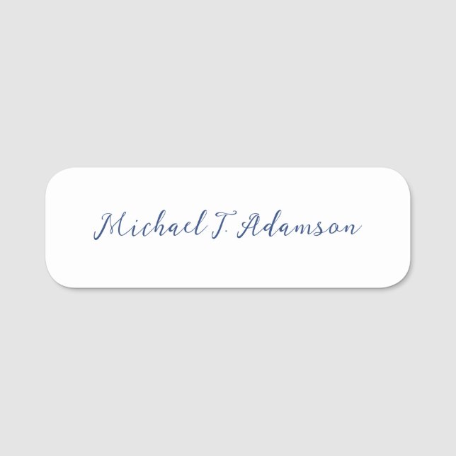 Porte-nom Retro Style Elegant Plain White Calligraphy Name (Devant)