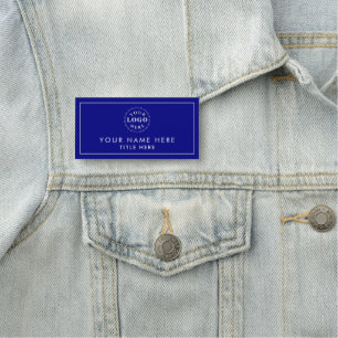 Porte-nom Revêtement professionnel bleu marine 3"X1.5" Recta