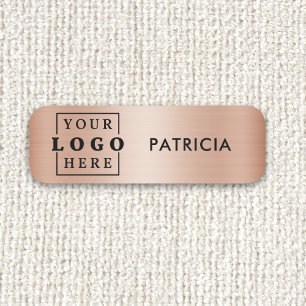 Porte-nom Rose Gold Business Logo Entreprise Employé