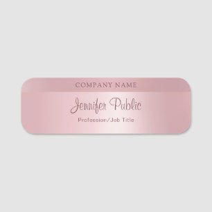 Porte-nom Rose Gold Calligraphié Script tendance Design mode