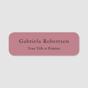 Porte-nom Rose Gold Color Professional tendance moderne plai