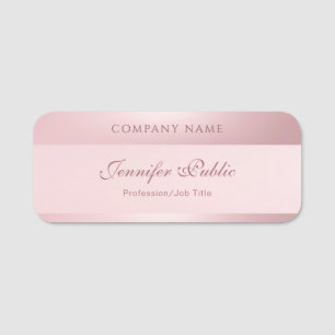Porte-nom Rose Gold Elegant Calligraphie Script Nom Modèle