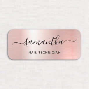 Porte-nom Rose Gold Rose Glam Signature Nom Poste de Travail