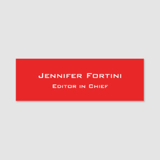 Porte-nom Rouge Plain élégant minimaliste moderne