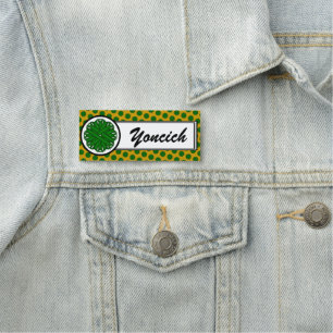 Porte-nom Ruban de fleurs vert émeraude par Kenneth Yoncich