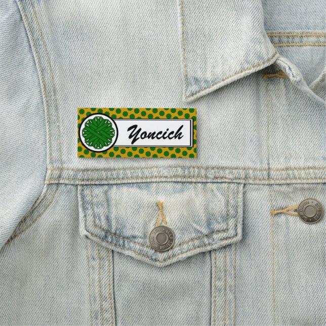 Porte-nom Ruban de fleurs vert émeraude par Kenneth Yoncich (En situation)