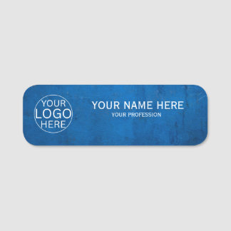 Porte-nom Rustique Rose Bleu  Logo Personnalisé Employé 