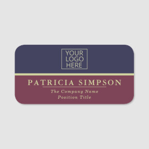 Porte-nom Sapphire Blue et Burgundy Red : Logo professionnel