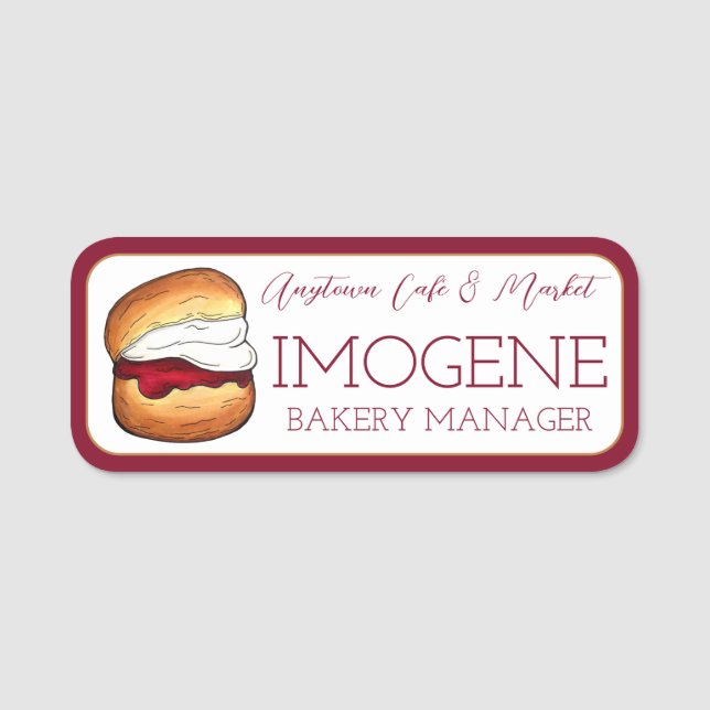 Porte-nom Scone Cream Jam Café Après-midi Thé Room Boulanger (Devant)