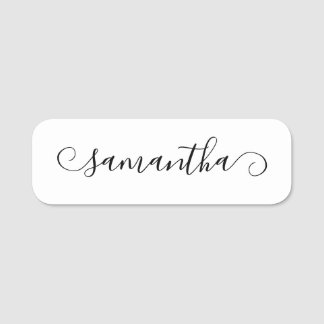 Porte-nom Script de signature Black Cute Curl