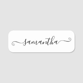 Porte-nom Script de signature mignon noir