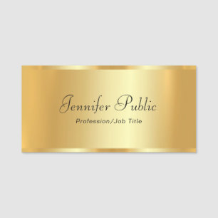 Porte-nom Script de typographie Or Elegant Texte Personnalis