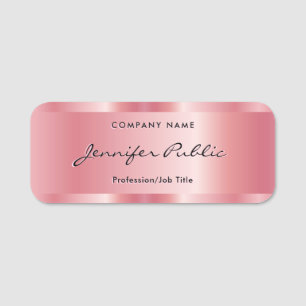Porte-nom Script de typographie personnalisée Elégant Rose G