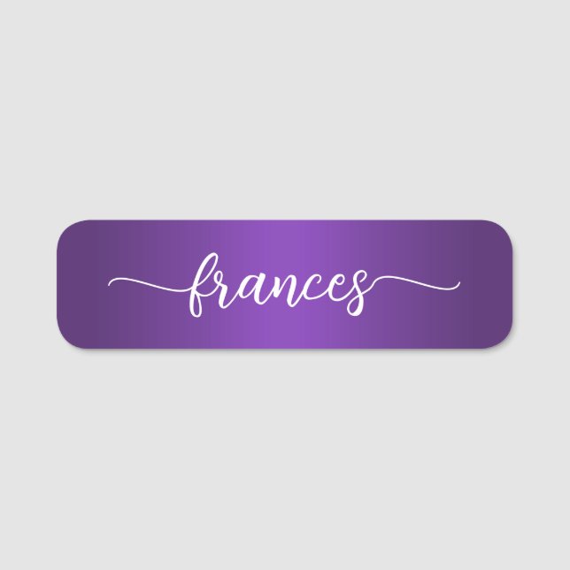 Porte-nom Script manuscrit Royal Purple (Devant)