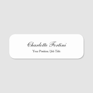 Porte-nom Script minimaliste d'écriture manuscrite classique