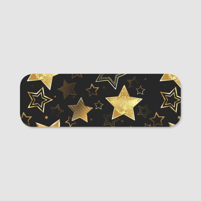 Porte-nom Seamless pattern with Golden Stars (Devant)