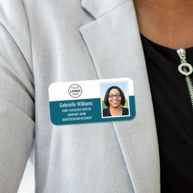 Porte-nom Sécurité de la photo de l'employé de l'entreprise  (Créateur téléchargé)