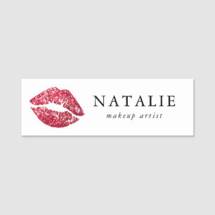 Porte-nom Séquins rouges Parties scintillant Lips maquillage