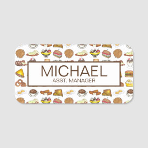 Porte-nom Serveur Classic Diner Restaurant Foods Manager
