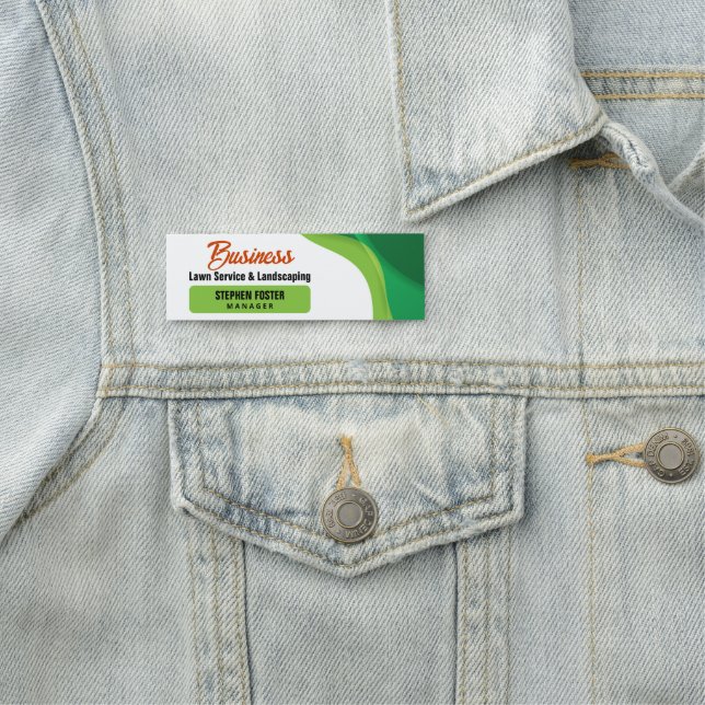 Porte-nom Service d'aménagement paysager et de pelouse vert  (En situation)