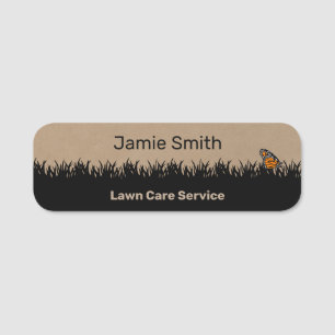 Porte-nom Service d'entretien de jardin Khaki & Noir