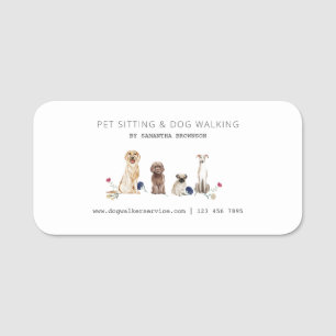 Porte-nom Services de garde d'animaux mignons et de promenad