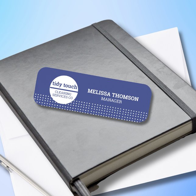 Porte-nom Services de nettoyage Pois modernes classiques (Créateur téléchargé)