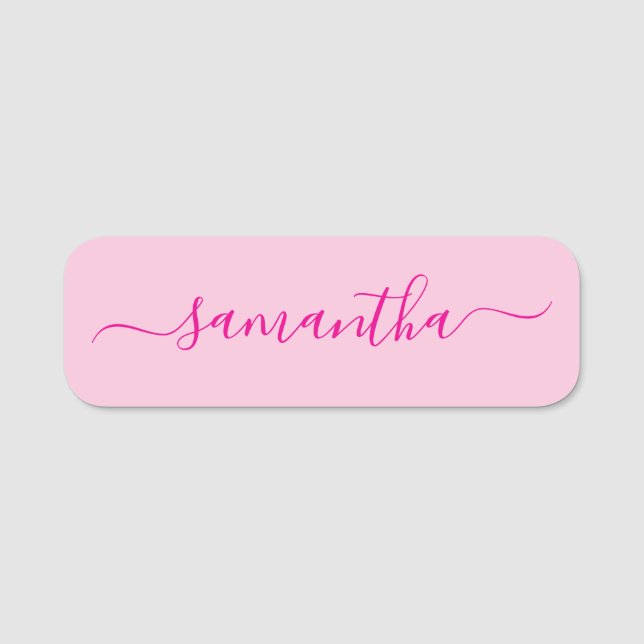 Porte-nom Signature Féminine Rose Chaud (Devant)