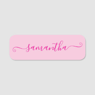 Porte-nom Signature Mignon Rose Chaud