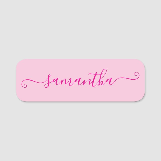 Porte-nom Signature Mignon Rose Chaud (Devant)