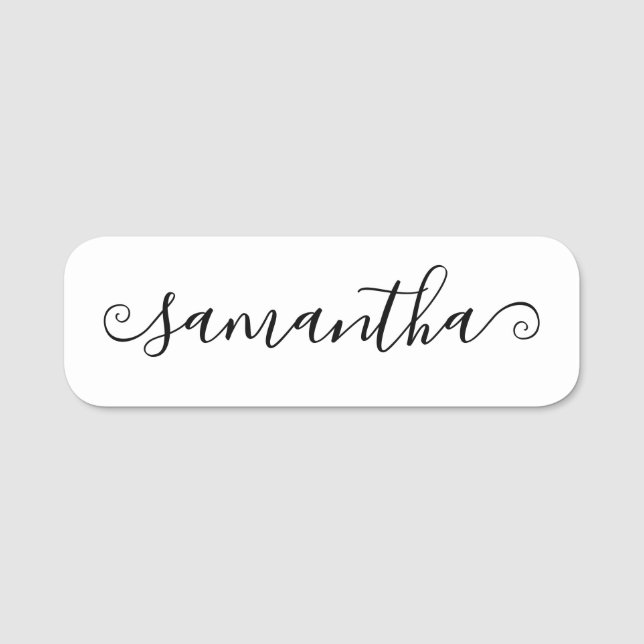 Porte-nom Signature Script Boucle Courte (Devant)