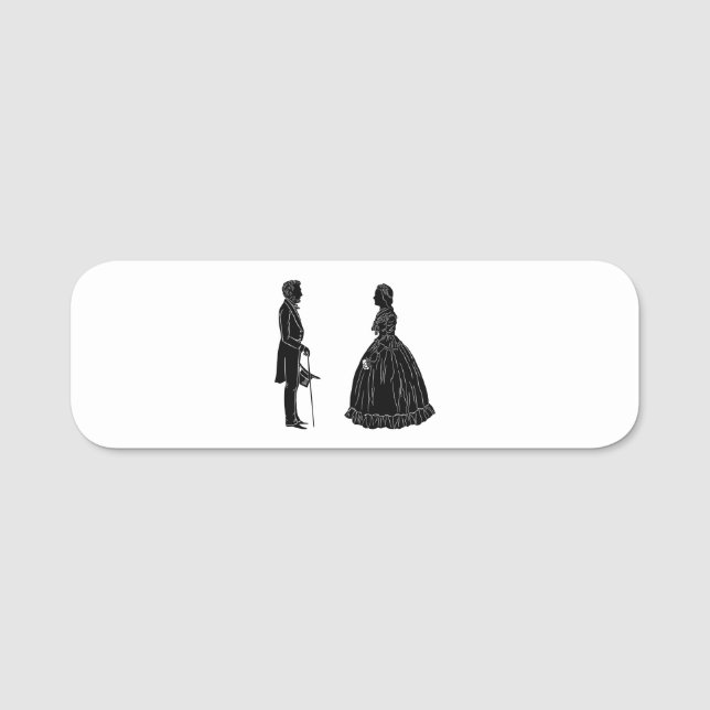 Porte-nom silhouette d'abraham lincoln mary todd lincoln (Devant)